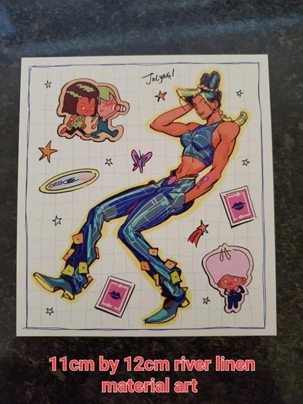 JoJo's Bizarre Adventure Jolyne Generation Art Print On River Linen Material